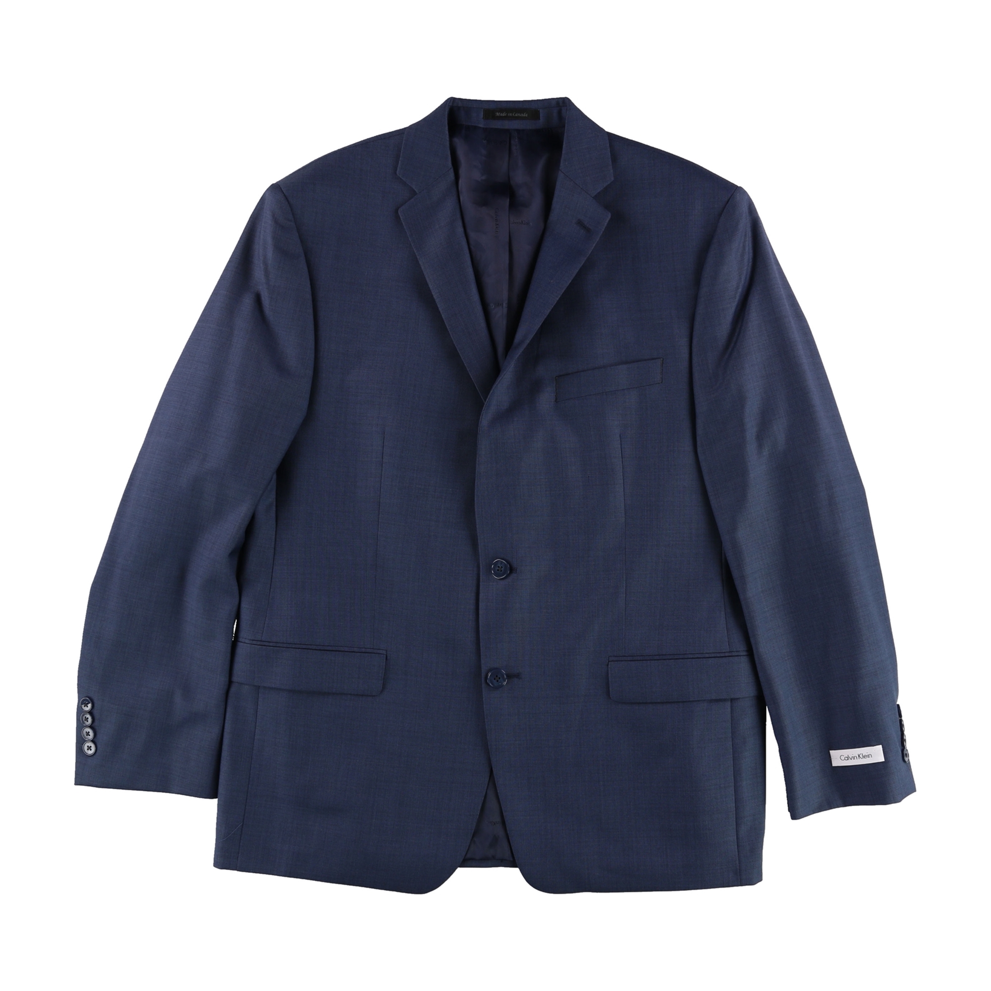 Calvin Klein Mens Basic Two Button Blazer Jacket, Blue, 38 Regular